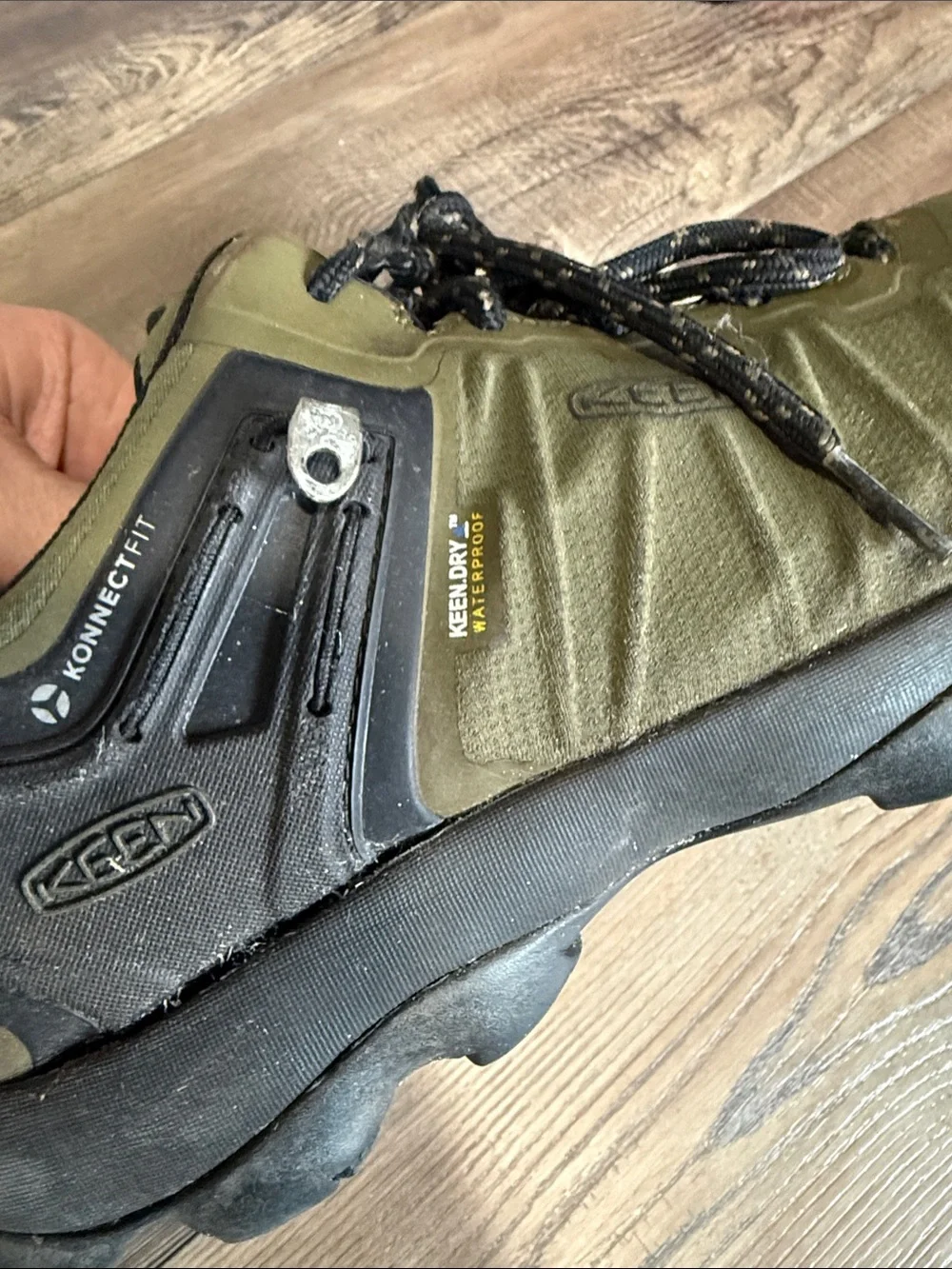 KEEN Men's Olive Green Waterproof Low-Top Hiking Shoes